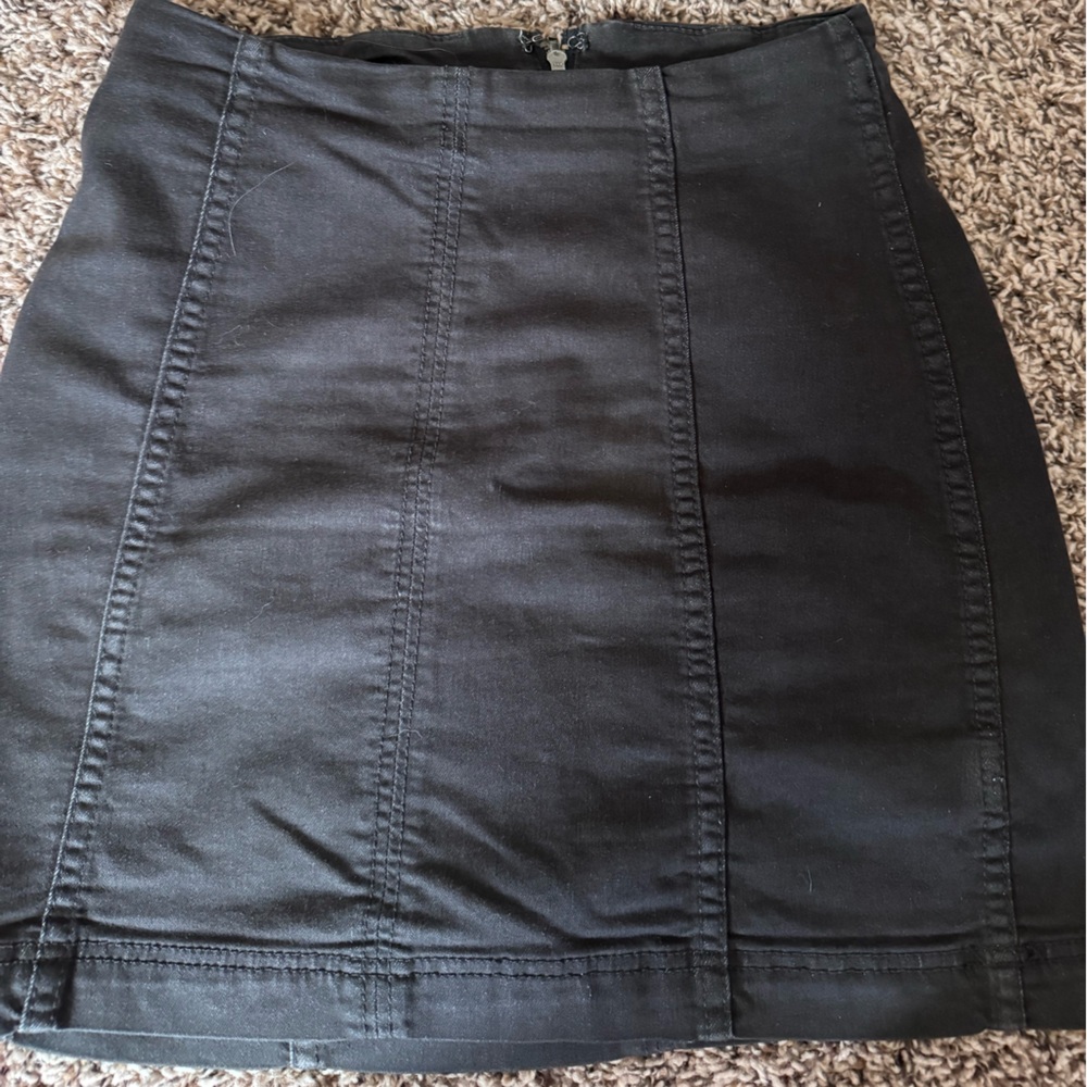 Free People Charcoal Denim Skirt